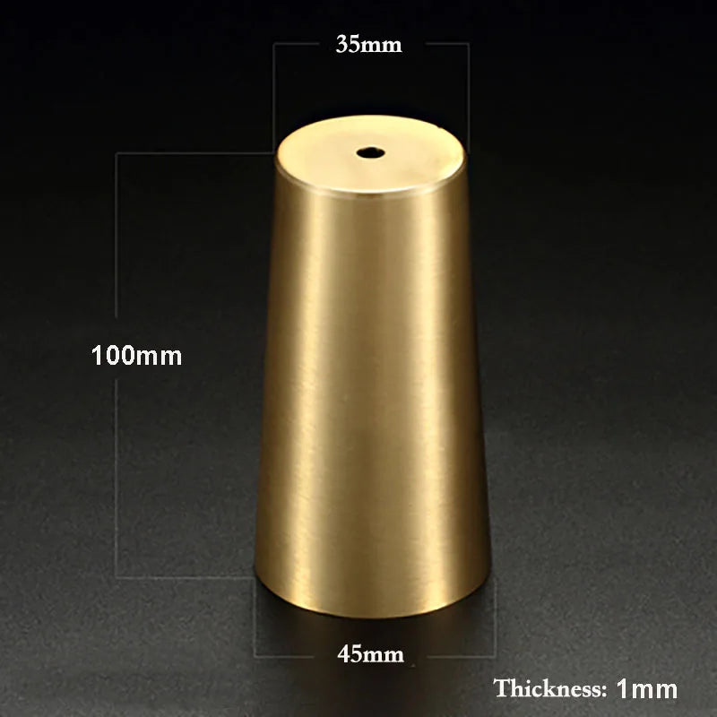 High Brass Cabinet Leg Covers – Gold Chair Cups and Table Feet Protectors for Furniture D45 C35 H100 Cabinet Legs