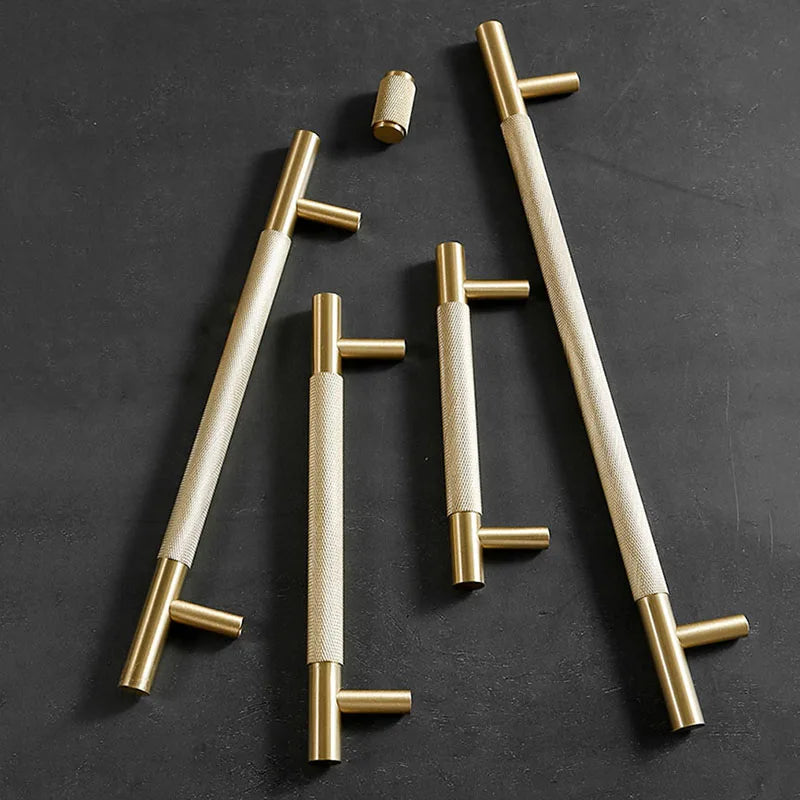 Cutting Diamond Knurled Brass Cabinet Handles – Textured Wardrobe Pulls and Drawer Knobs Handles