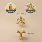 Luxury Brass Flower and Leaf Cabinet Handles – Chinese-Style Decorative Pulls for Wardrobes and Drawers 4 / 1 piece