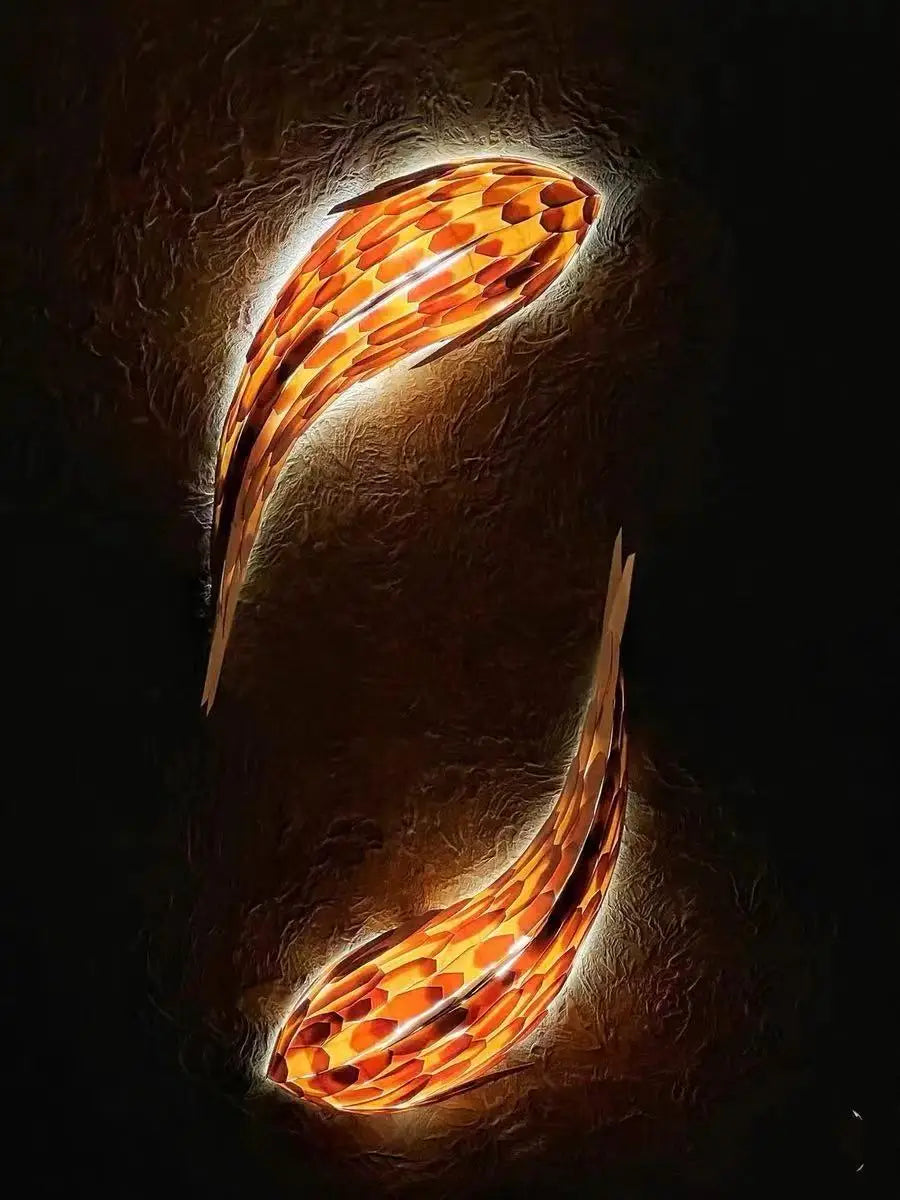 Dlight Decor Japanese Fish Wall Lamp Sculpture Wall Art