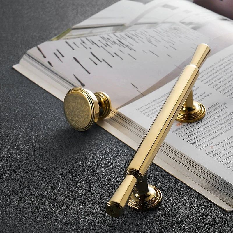 Chrome and Polished Gold Brass Furniture Handles – Modern Cabinet Drawer and Wardrobe Knobs Handles
