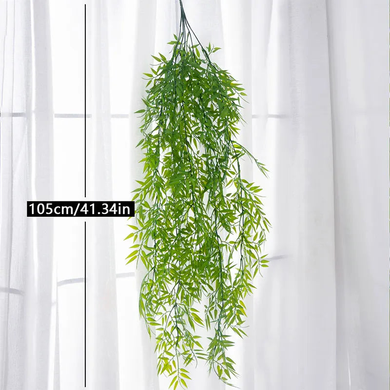 Dlight Decor 105cm Hanging Bamboo Leaf Vine for Garden and Home Wall Decor 105cm