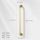 Modern Zinc Alloy Cabinet Handles - Kitchen Drawer Knobs for Wardrobes and Furniture Gold drawing 192mm Handles
