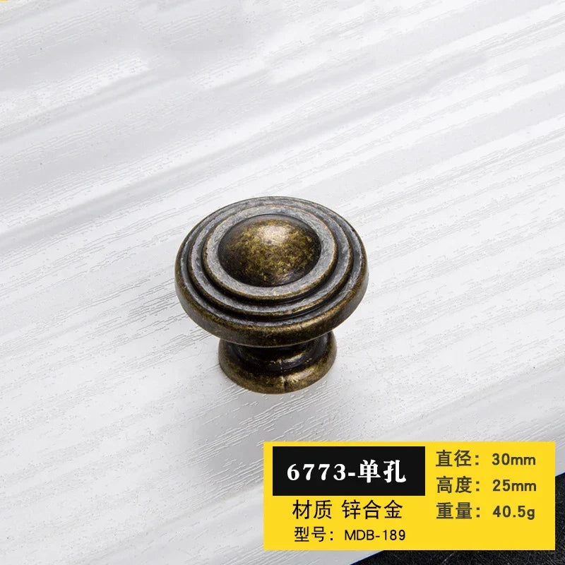 Antique Bronze Cabinet Handles - Retro Drawer Pulls Vintage Zinc Alloy Kitchen Hardware for Furniture Dresser and