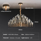 Serena Gold Crystal LED Chandelier – Modern Pendant Light for Dining & Living Room Diameter 80cm 1 chandelier