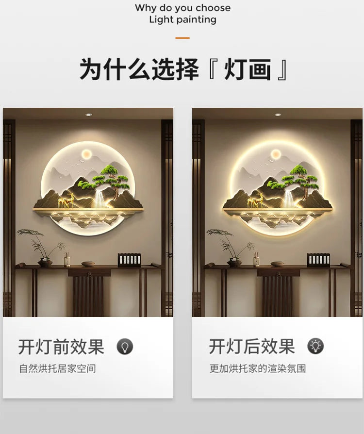 Dlight Decor Wealth Landscape Wall Lamp Mural Wall Art