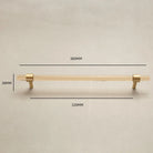 Champagne Acrylic and Brass Cupboard Handles – T-Bar Drawer Pulls for Bedroom and Bathroom 380mm Handles