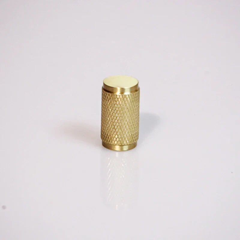 Knurled Brass T-Bar Handles – Modern Cabinet Knobs and Kitchen Cupboard Pulls Dia 14mm H25mm knob