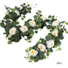 Dlight Decor 180cm Eucalyptus Vine with White Rose Garland
