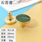 High-Grade Shell Single Hole Cabinet Handles - Creative Gold Drawer Knobs and Multipurpose Wall Hooks Green M Knobs