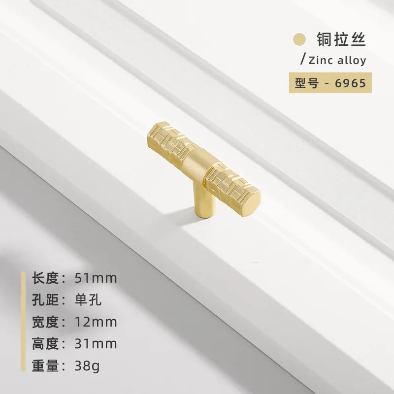 Creative T-Bar Cabinet Handles - Modern Zinc Alloy Pulls for Kitchen and Furniture Gold brushed T Handles