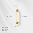 Modern Zinc Alloy Cabinet Handles - Kitchen Drawer Knobs for Wardrobes and Furniture Gold drawing 96mm Handles