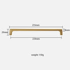 Solid Brass Wardrobe Handles – Integrated Cabinet Pulls and Furniture Bar Handles (106mm-332mm) TB2040-XXL Handles