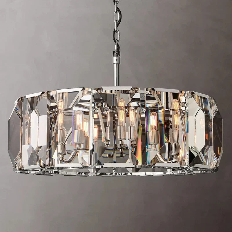 Versatile Dimmable Led Crystal Chandelier - Elegant Lighting Fixture In Gold Chrome And Black