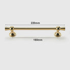 Polished Gold and Silver T-Bar Cabinet Handles – Modern Drawer and Wardrobe Pulls (55mm-220mm) TB2036-220PG Handles