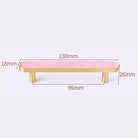 Brass and Acrylic Cabinet Handles – Colorful European Wardrobe Pulls for Furniture (96/128mm Hole Distance) 130mm G