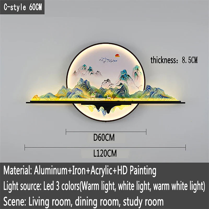 Dlight Decor Artistic Landscape Wall Glow Lamp C L120CM / M / CHINA|3 colors Wall Art
