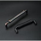 Retro Bronze and Black-Red Cabinet Handles - Nordic Square Zinc Alloy Pulls for Wardrobes and Furniture Handles