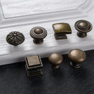 Antique Bronze Cabinet Handles - Retro Drawer Pulls Vintage Zinc Alloy Kitchen Hardware for Furniture Dresser and