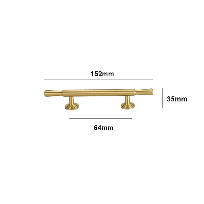 Brushed Gold Brass Cabinet Handles – Modern Knobs and Bar Pulls (50mm-280mm) 152mm Handles