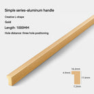 Modern Long T-Bar Aluminum Cabinet Handles – Brushed Gold Silver and Black Pulls for Drawers and Cupboards (700-1200mm)