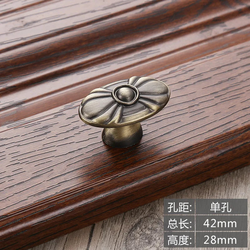 Antique Bronze Cabinet Knobs and Handles – Vintage Furniture Hardware 222 single hole Handles