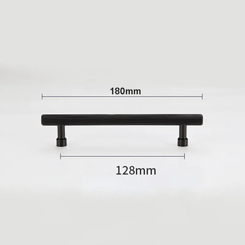 Gold and Black Solid Brass Handles – Straight Line Cabinet T-Bar and Wardrobe Pulls TB9013-B180 Handles