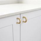 Solid Brass Cabinet Handles - Modern Golden Drawer Pulls for Dresser Wardrobe and Kitchen Cupboards