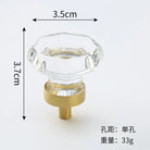 Brass Crystal Cupboard Cabinet Handle Kitchen Drawer Knobs Light Luxury Furniture Hardware Transparent Handle Home