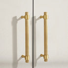 Solid Brass Knurled Furniture Handles – Textured Cabinet Knobs and Wardrobe Pull Bars Handles