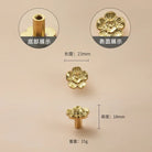 Luxury Brass Flower and Leaf Cabinet Handles – Chinese-Style Decorative Pulls for Wardrobes and Drawers 7-small / 1
