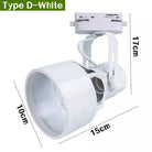 E27 LED Track Light Holder Base - 2-Wire Rotatable Ceiling Rail Lamp Fittings D White ceiling light