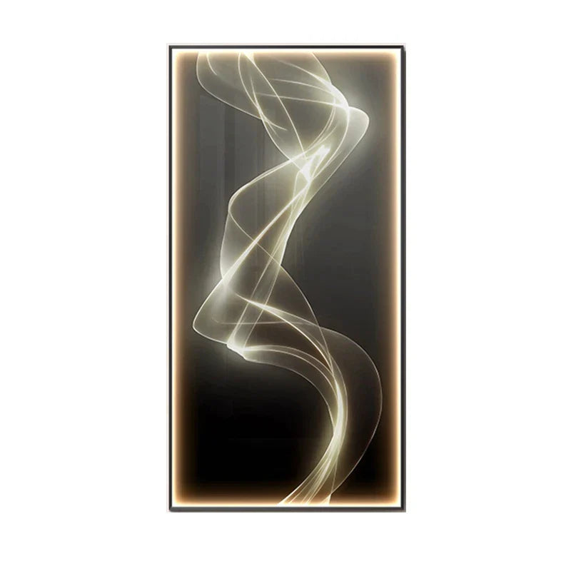 Dlight Decor Linear Wall Lamp for Modern Interiors D / 80X40CM / Dimmable warm light|Gold border Wall Art