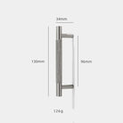 Solid Brass Knurled Cabinet Handles – Brushed Nickel Wardrobe Pulls and Textured Bar Knobs 130mm Handles