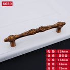 Antique Yellow Bronze Cabinet Handles - Brushed Vintage Drawer Pulls for Kitchen and Wardrobe Doors 6620 128mm Handles