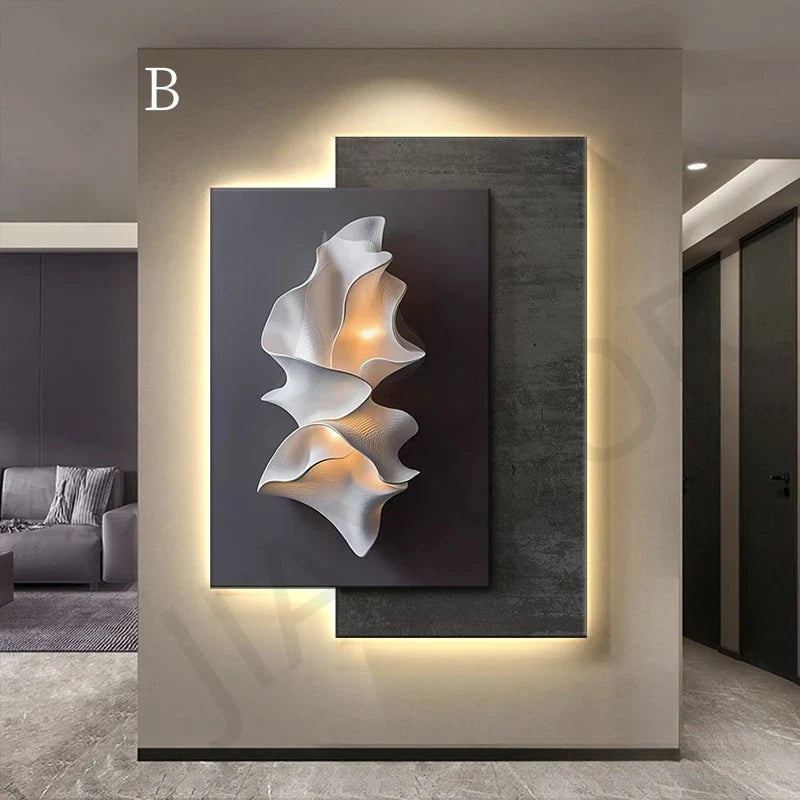 Dlight Decor Crystal Porcelain LED Wall Mural Light B / W75 X H100CM / Dimmable warm light Wall Art