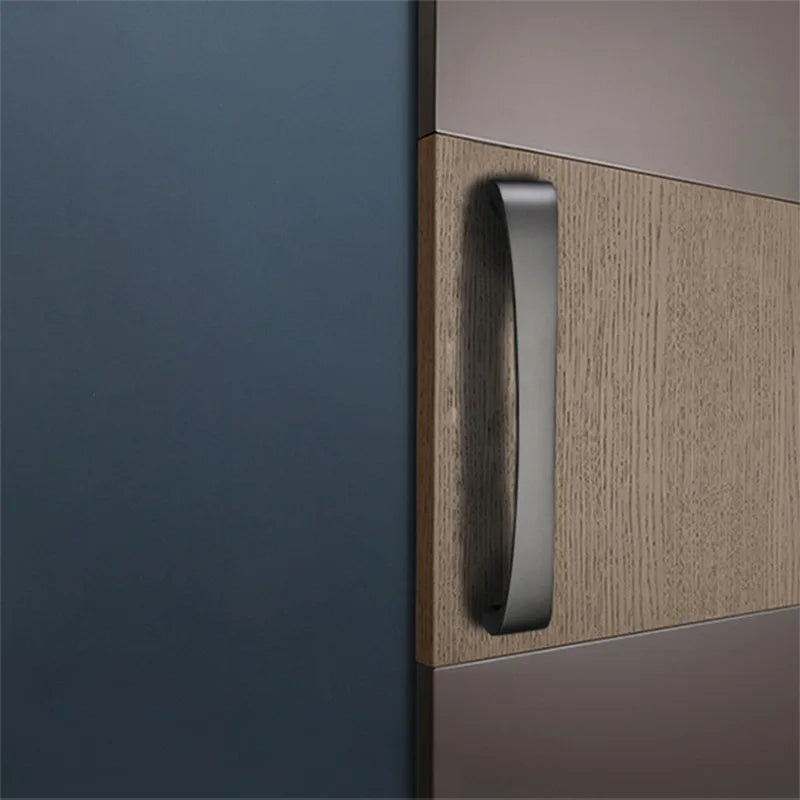 Modern Minimalist Pearl Black Cabinet Handles – European Style Wardrobe and Drawer Pulls Handles