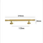 Brushed Gold Brass Cabinet Handles – Modern Knobs and Bar Pulls (50mm-280mm) 216mm Handles