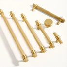 Solid Brass Knurled Furniture Handles – Textured Cabinet Knobs and Wardrobe Pull Bars Handles