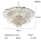 Odette French Vintage Murano Glass LED Chandelier for Living Room & Staircase AD80CM2Layer / changeable