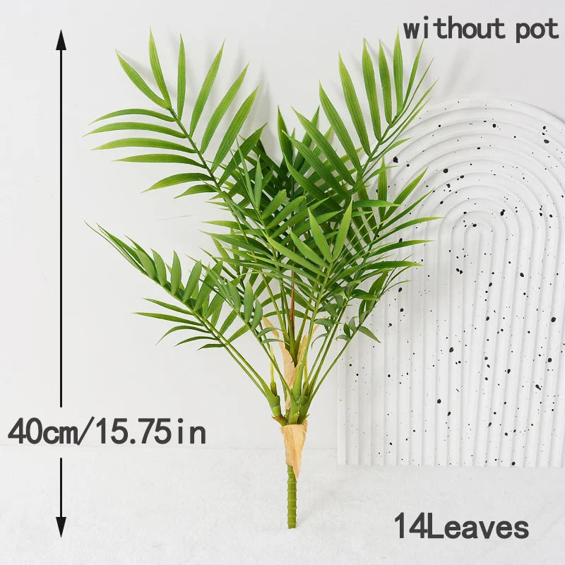 Dlight Decor 44cm Palm Plant Branch with Real Touch Monstera Leaves 40cm 14Leaves