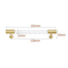 Transparent Acrylic Furniture Handles – Brass Cabinet Pulls and Wardrobe Knobs spiral 162mm Handles