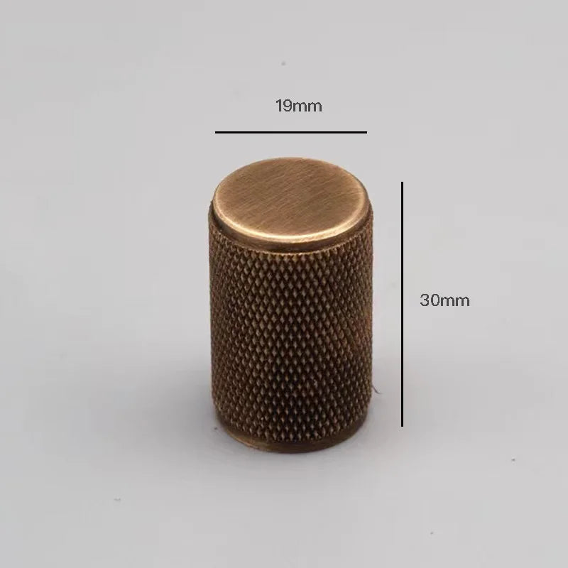 Gold and Bronze Knurled Brass Knobs – Modern Single-Hole Cabinet and Drawer Pulls bronze 19mm knob