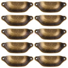 10Pcs Retro Antique Brass Shell Pull Handles – Vintage Kitchen Drawer and Cabinet Knobs 10pcs Door Pull