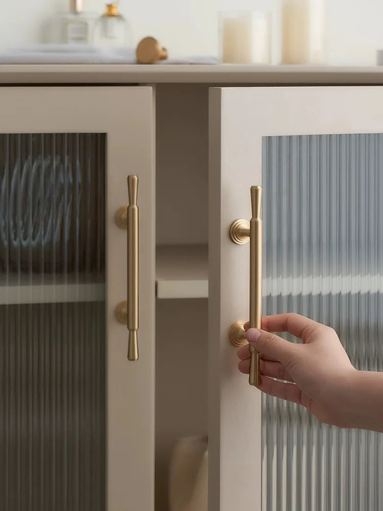 Brushed Gold Brass Cabinet Handles – Modern Knobs and Bar Pulls (50mm-280mm) Handles