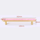 Brass and Acrylic Cabinet Handles – Colorful European Wardrobe Pulls for Furniture (96/128mm Hole Distance) 162mm G