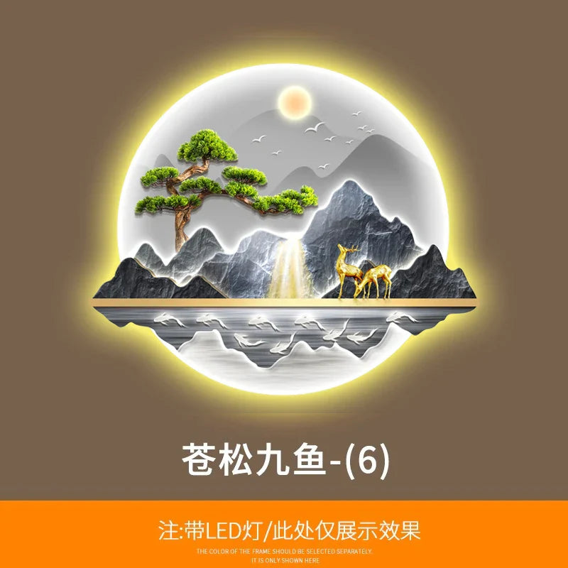 Dlight Decor Wealth Landscape Wall Lamp Mural F / 108X90 / Warm light Wall Art