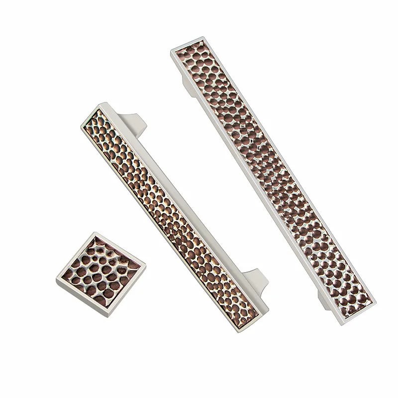 24K Gold and Hammered Brass Furniture Handles – Textured Cabinet Knobs and Pulls in Antique Silver and Old-Silver