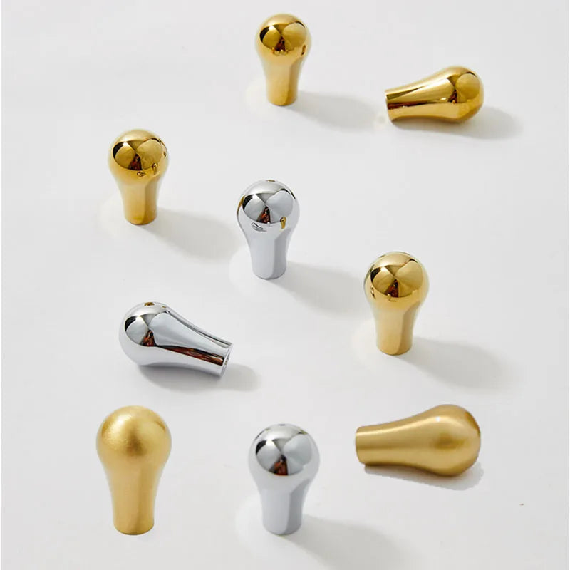 Gold PVD Chrome Brass Cabinet Knobs – Modern Single Hole Wardrobe and Drawer Pulls knob