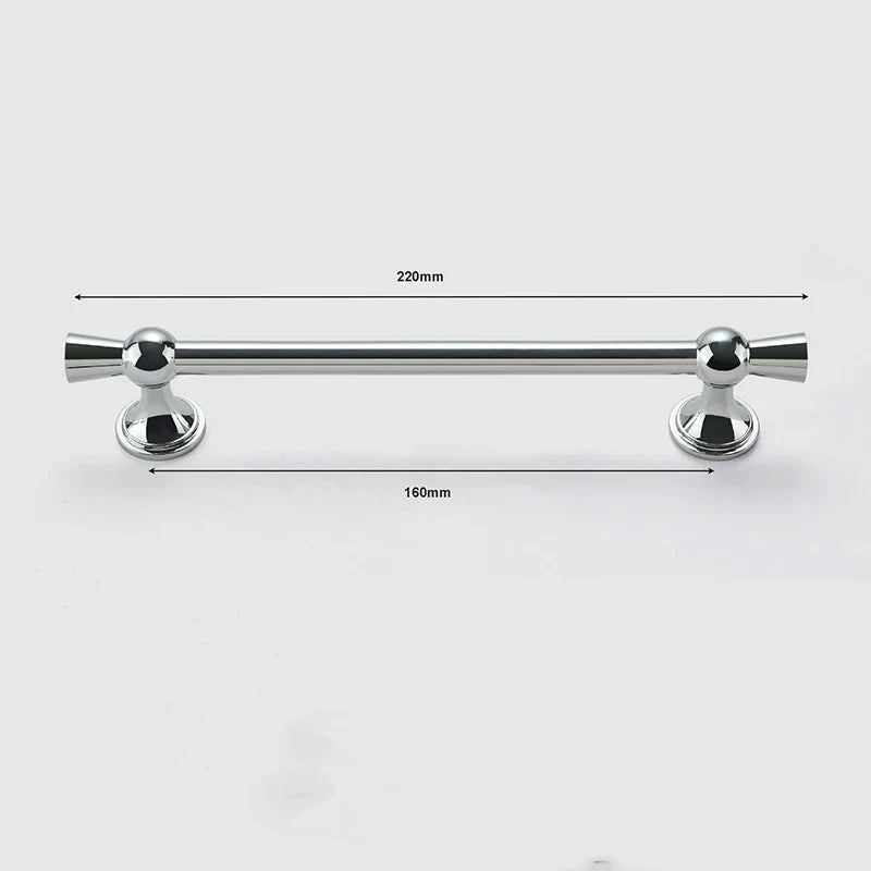 Polished Gold and Silver T-Bar Cabinet Handles – Modern Drawer and Wardrobe Pulls (55mm-220mm) TB2036-220PS Handles